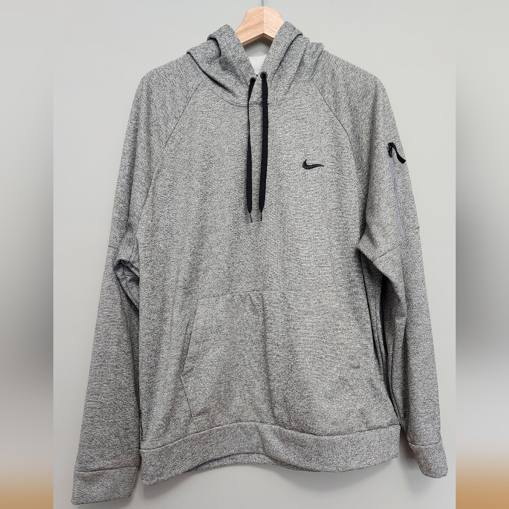 Nike Heather Gray Pullover Therma-Fiit Hoodie Size XL